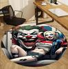 Harley Quinn Joker Pattern Round Rug, Indoor/Outdoor Mat, for Picnic, Gameroom, Bedroom, Office, Living Room, Home Decor Carpet, Birthday Gift