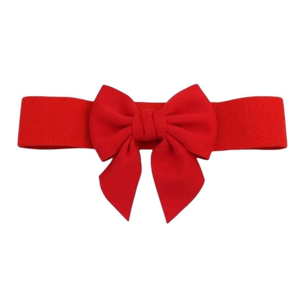 

Тканевый Пояс-бант Большой Эластичный Пояс для Вечернего Платья Модный Широкий Пояс Аксессуары для Юбки красный