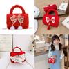 Festive Cute Red Girls Handbag With Butterfly Bow Tassels Perfect For Kids