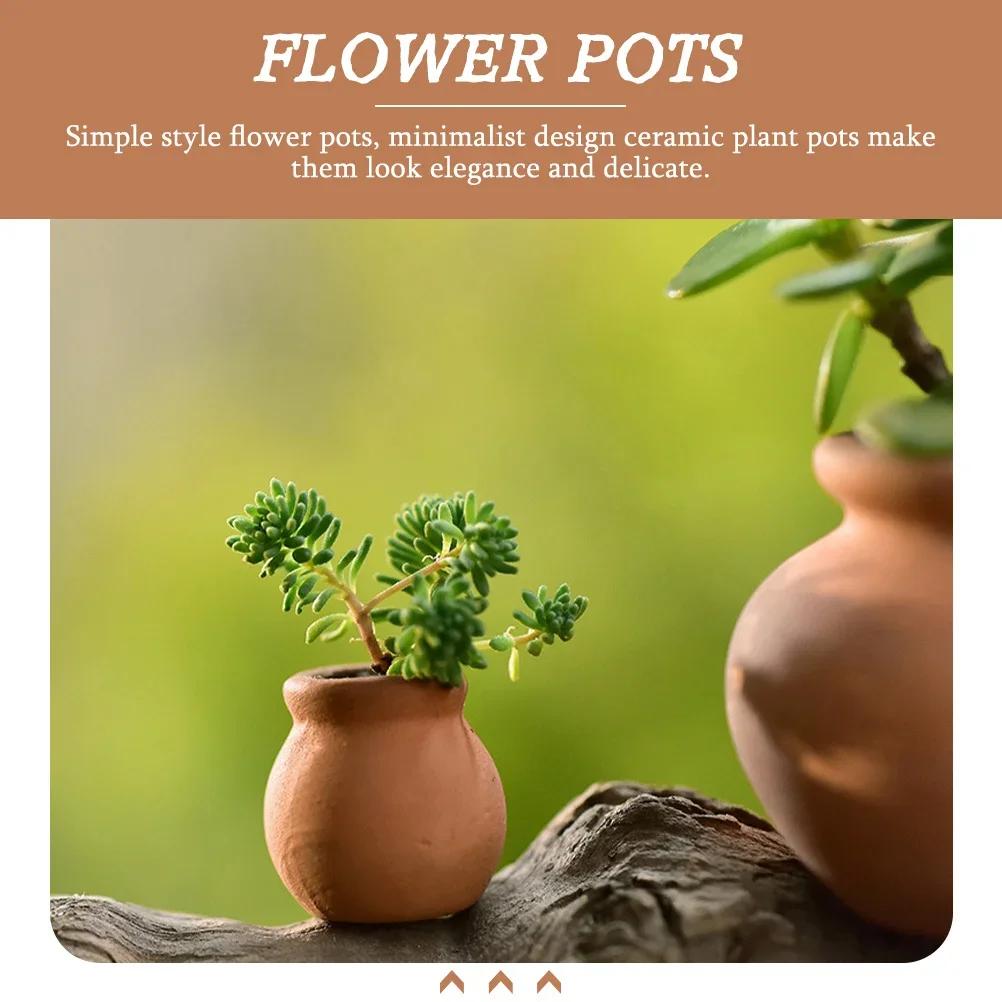 2025 Hot 6Pcs/set Clay Mini Succulent Pots Compact Flowerpots Plants Succulents Decor Gardening Bride Breathable Small