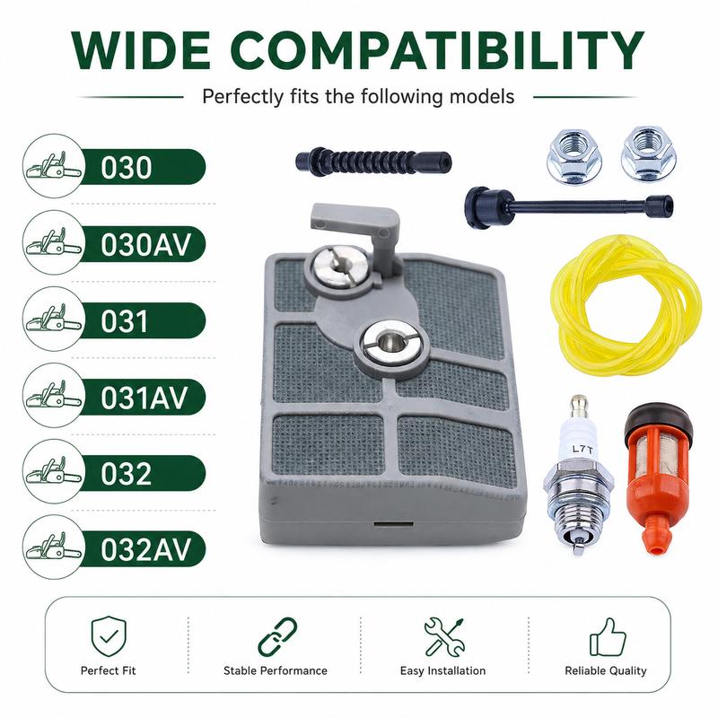Tune Up Kit Air Filter For Stihl 030 030AV 031 031AV 032 032AV Chaaw 1113 120 1603 1602 1612 Spark Plug Fuel Filter Fuel Hose
