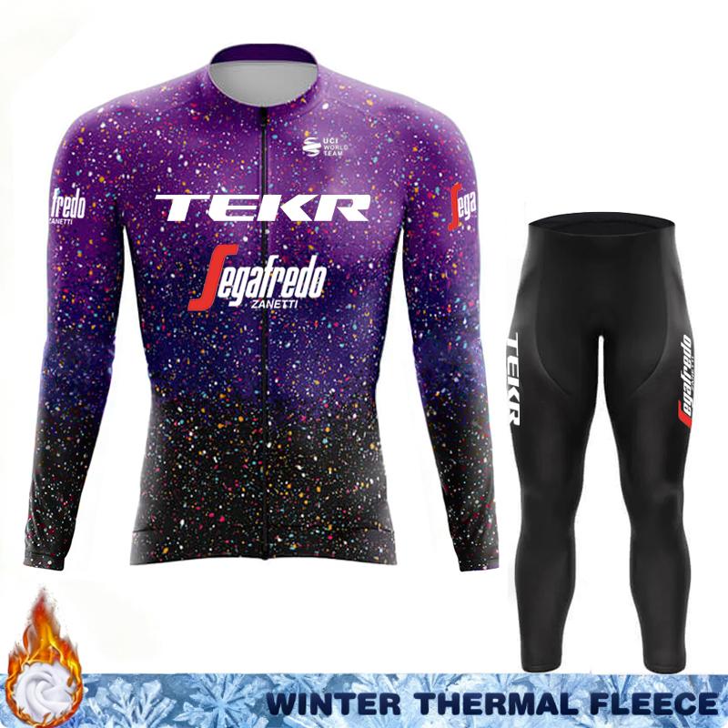Termal Fleece Cycling Jersey Men's Winter Suit TEKR Thermal Man Outfit 2026 Mens Long Sleeve Clothing Jumper Set Ciclismo Hombre