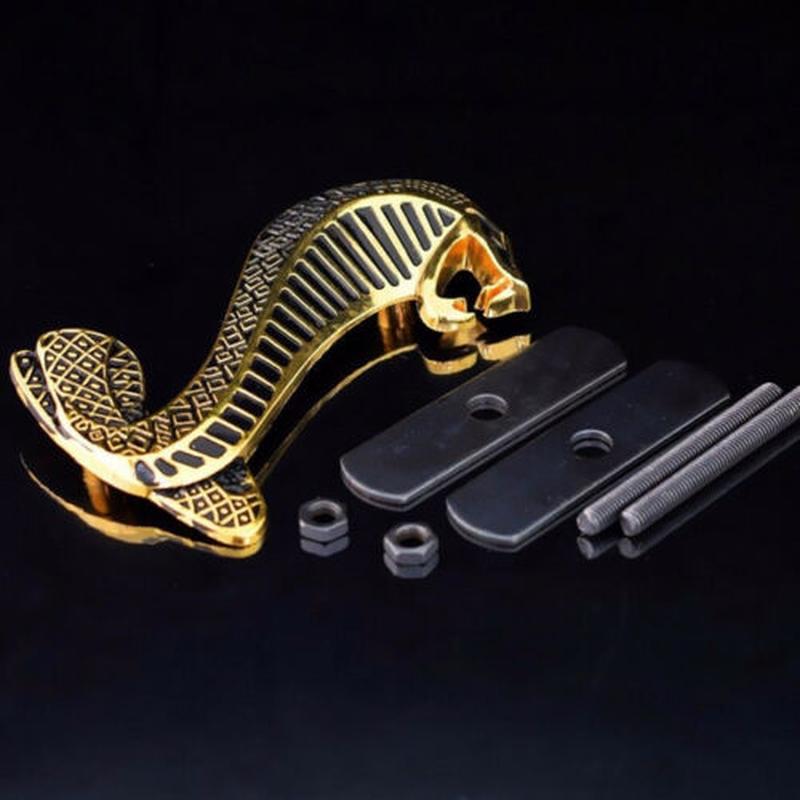 For Ford Mustang Cobra Snake Shelby Metal Front Grill Logo Emblem Badge Chrome