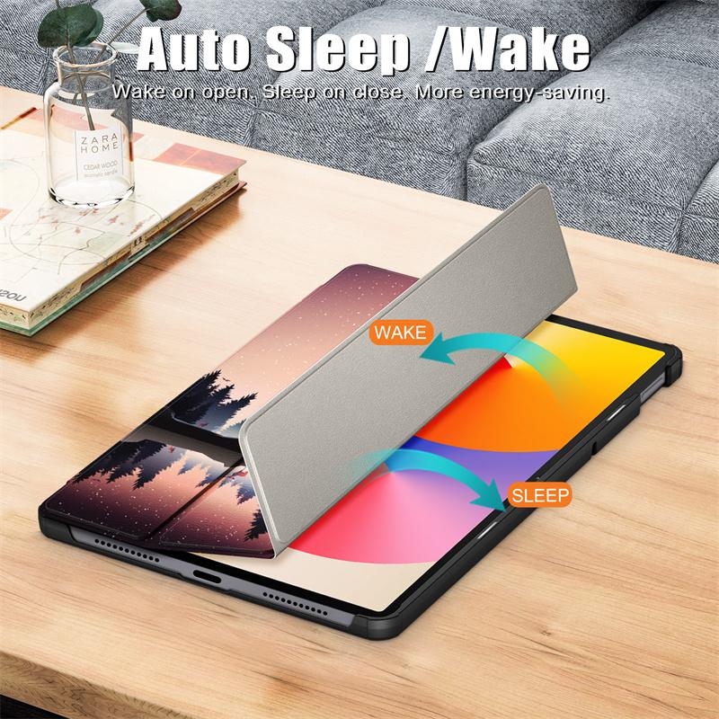 For Huawei MatePad SE 11 2024 Case Tri-folding PU Leather Painted Stand Smart Cover Funda For MatePad SE 11 inch AGS6-W00