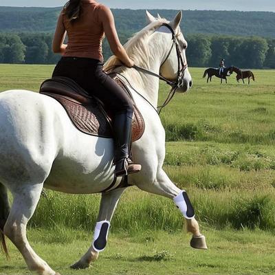 2 Piezas Botas Transpirables Anti-moscas Para Caballos Protectores Sueltos Para Patas de Caballo Equipo Protector Cómodo Para Montar al Aire Libre Eventing