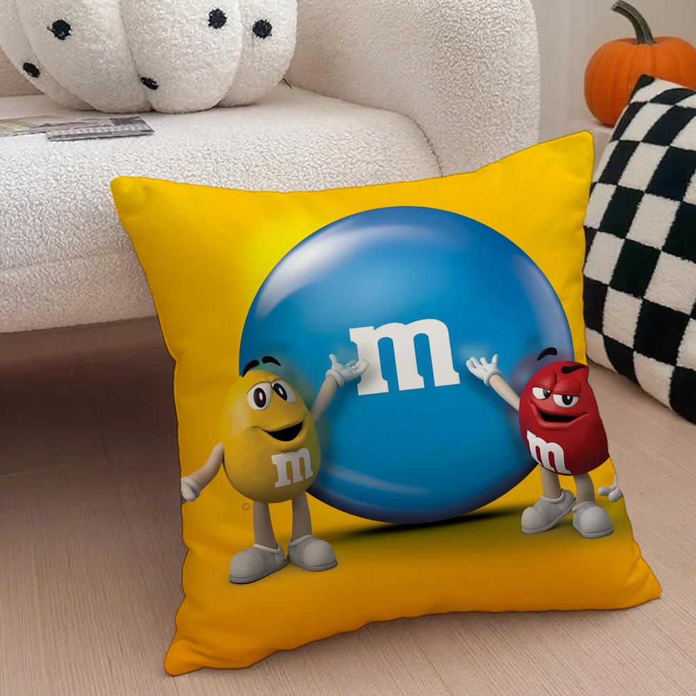 

Cute Colorful American Brand MMMs Cushion Cover Throw Pillow Cover Hidden Button Durable Polyester Chair Cushion 30x30cm