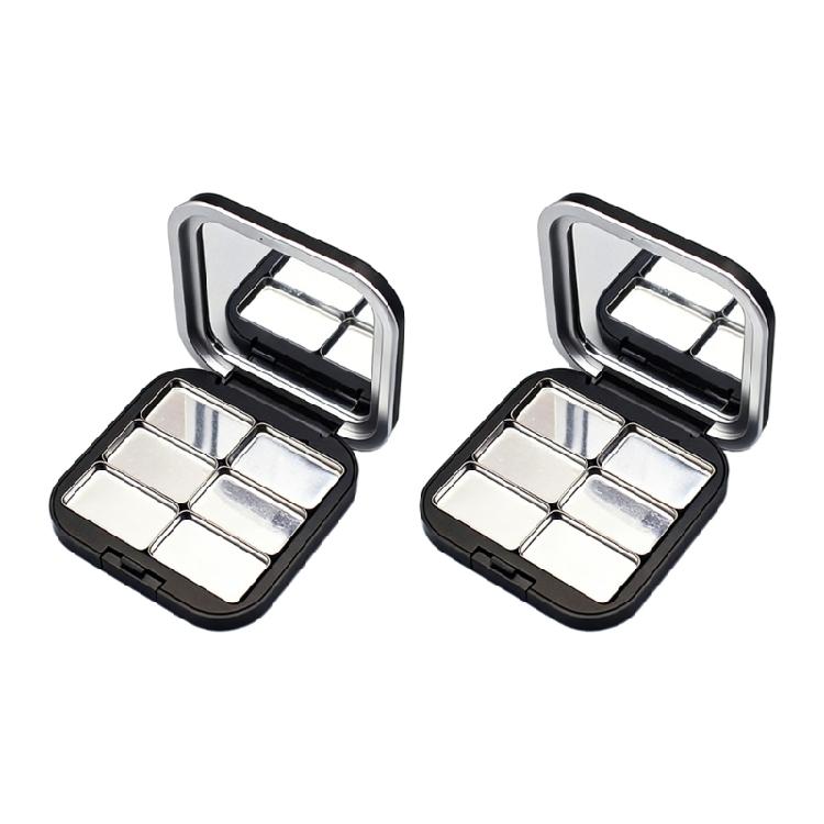 

2Pcs Magnetic Cosmetics Box Blusher Makeup Dispensing Box Portable Empty Eyeshadow Palette For Home And Offices