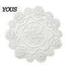 White Lace Doilies for Home Decor Retro Placemat, Floral Doilies, Embroidered Table Mat, Coasters Sheer Mesh Doily Tea Cup, Vase, Coffee Accessories