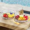 Clear 4 Section Rotating Cold Storage Tray for Parties Snacks Veggies Ideal for Outdoor Gatherings Barbecues Storage