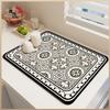 Tribal Pattern Diatomite Dish Drying Mat Non-Slip Absorbent Pad for Kitchen Bathroom Sink Side Coffee Bar
