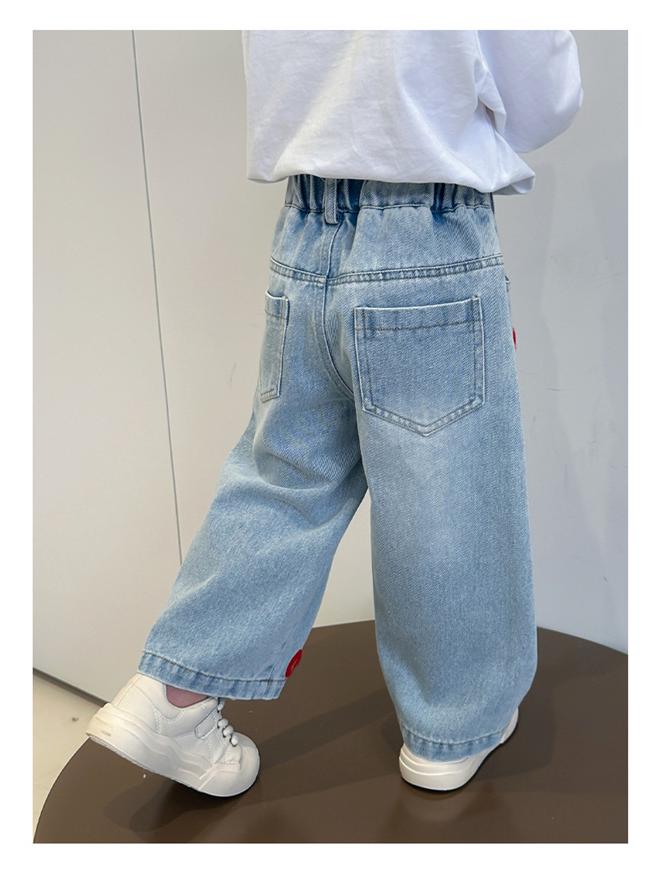 Fashionable Girls' Loose-Fit Wide-Leg Jeans - Spring & Autumn 2025 Collection