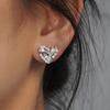 Graceful Silver Color Stud Earrings Fashion Lady Engagement Jewelry Chic Bright Cubic Zirconia Accessories for Wedding