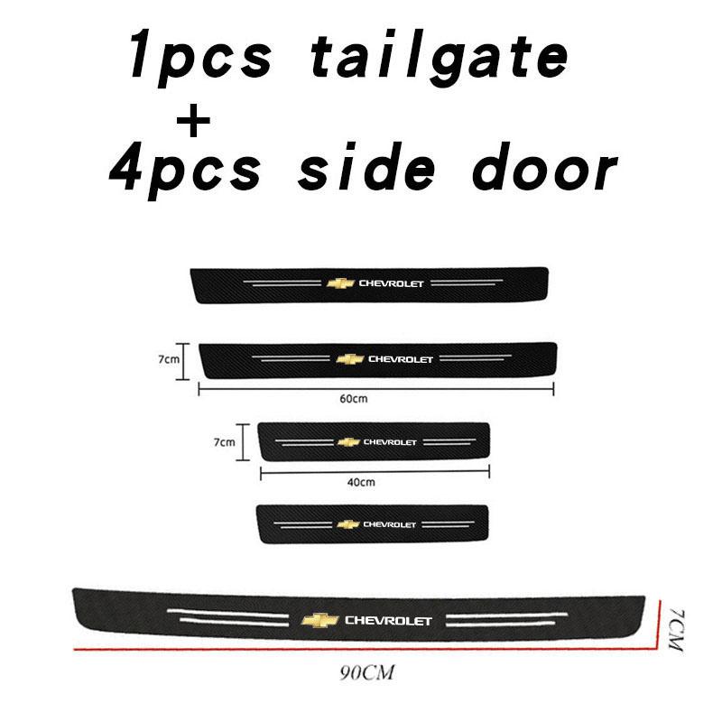 Car threshold strips logo car threshold guard carbon fiber sticker For Chevrolet Colorado Cruze Spark Captiva Malibu Trax