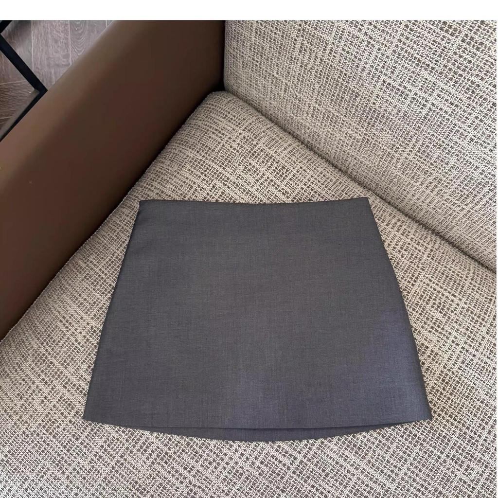 2026 Dámská šedá krátká sukně s vysokým pasem obepínající boky – Jaro/Podzim Pracovní oděv