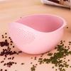 1PC-Silicone Colander Rice Bowl Drain Basket Fruit Bowl Washing Drain Basket with Handle Washing Basket Home Kitchen Organizer
