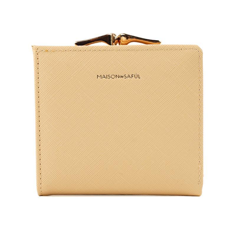 Women's Creative Iron Clip Wallet, High-End Mini Handheld Coin Bag with Light Gold Edges, Simple and Detachable Design
