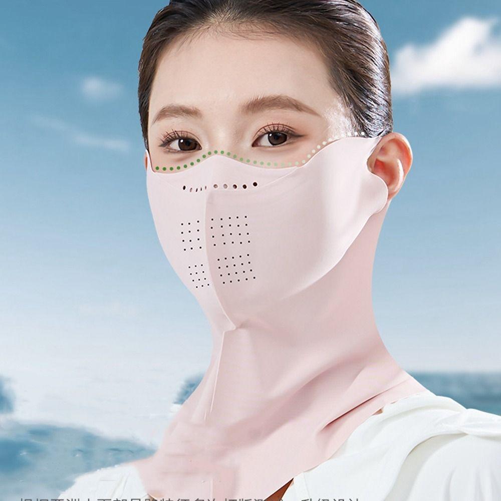 Sunscreen Face Scarf Sunscreen Mask Face Mask Face Gini Mask Adjustable Ice Silk Mask  Sports