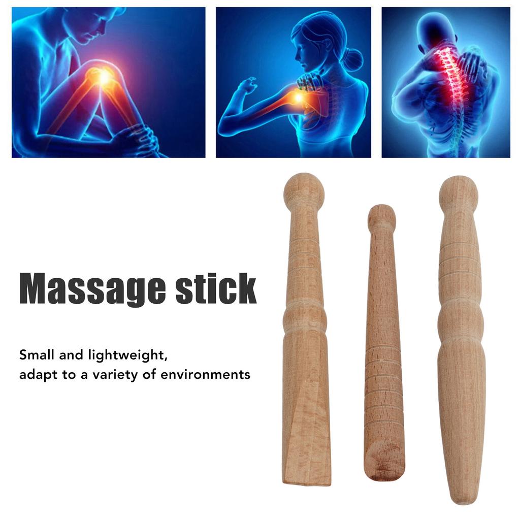 3pcs Massage Stick Traditional Wooden Foot Massage Stick Set for Relieving Soreness