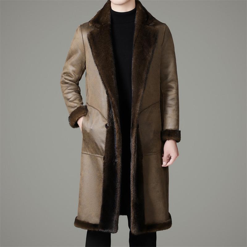 Herren 2025 Wende-Nerzfell-Windbreaker-Mantel - Wintermode für Mittleren Alters