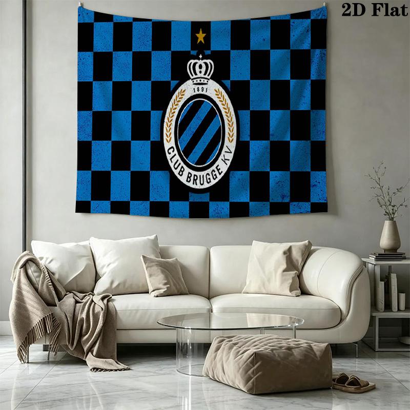 Club Brugge Wall Tapestry Aesthetic Wall Hanging Printed Fabric Blanket Decorative Tapestries for Bedroom Living Room Home Decor