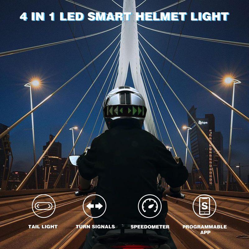 LED displej na helmu, Zadní světlo na motocyklovou helmu, Výstražné světlo na helmu, Moto doplňky