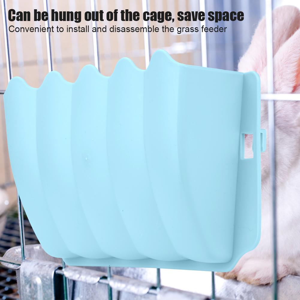 Simple Plastic Grass Feeder Pet   Bowl Dish Rack Holder   Rat(Pink)