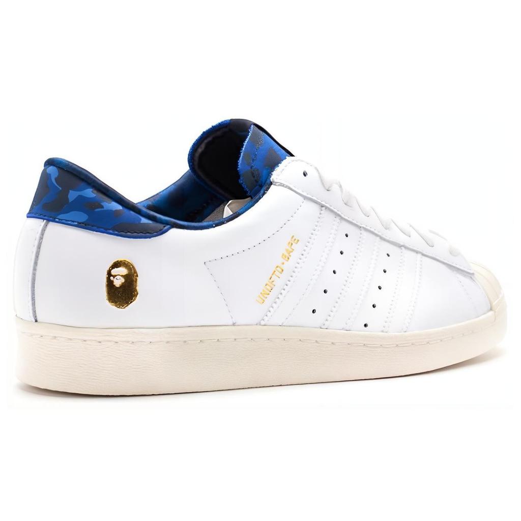 Superstar Undefeated x A Bathing Ape x Superstar Adidas Originalss 80v 'White Blue' B34292