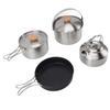 Camping Cookware, Stainless Steel Kettle Kit, Portable Camping Pot, Frying Pan and Kettle, Outdoor Cooking Set for Camping