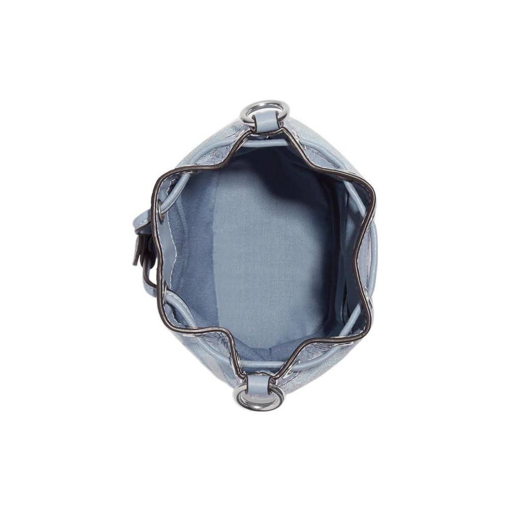 Coach Dempsey 19 Classic Logo Floral Patchwork Fabric And Leather Bucket Bag Women Shoulder Bag Light-Blue C8322-SVS9X