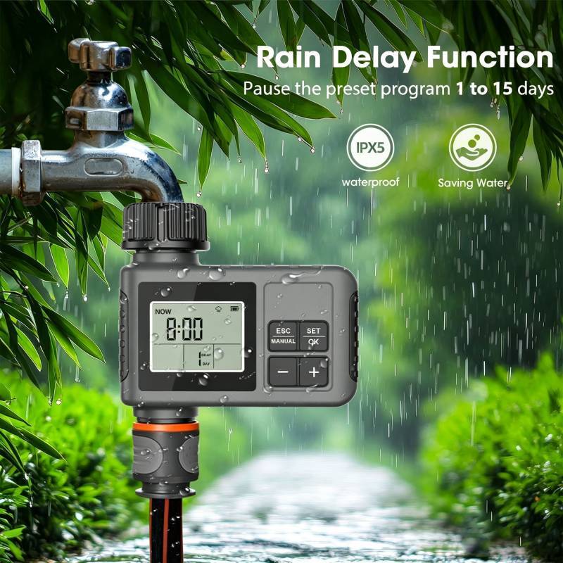 Outdoor Garden Irrigation Timer With Automatic Water Control For Home Garden And Agriculture