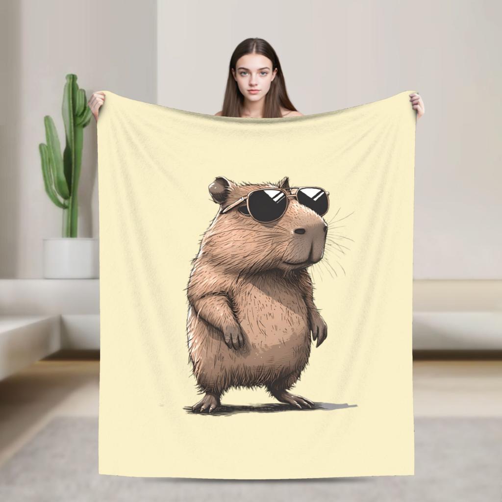 Capybara Blanket Quality Soft Warm  Bedding Throws Winter Girls Boys Couch Chair Sofa Bed Print Bedspread