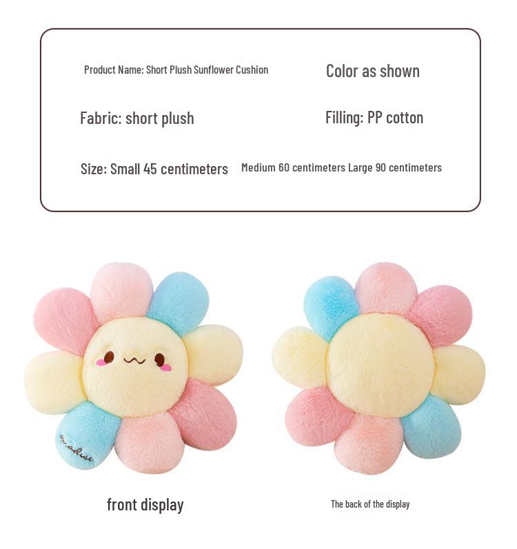 Cute Plush Sunflower Seat Cushion - Petal Pillow for Sofa, Office, Student, Floor Mat, or Gift