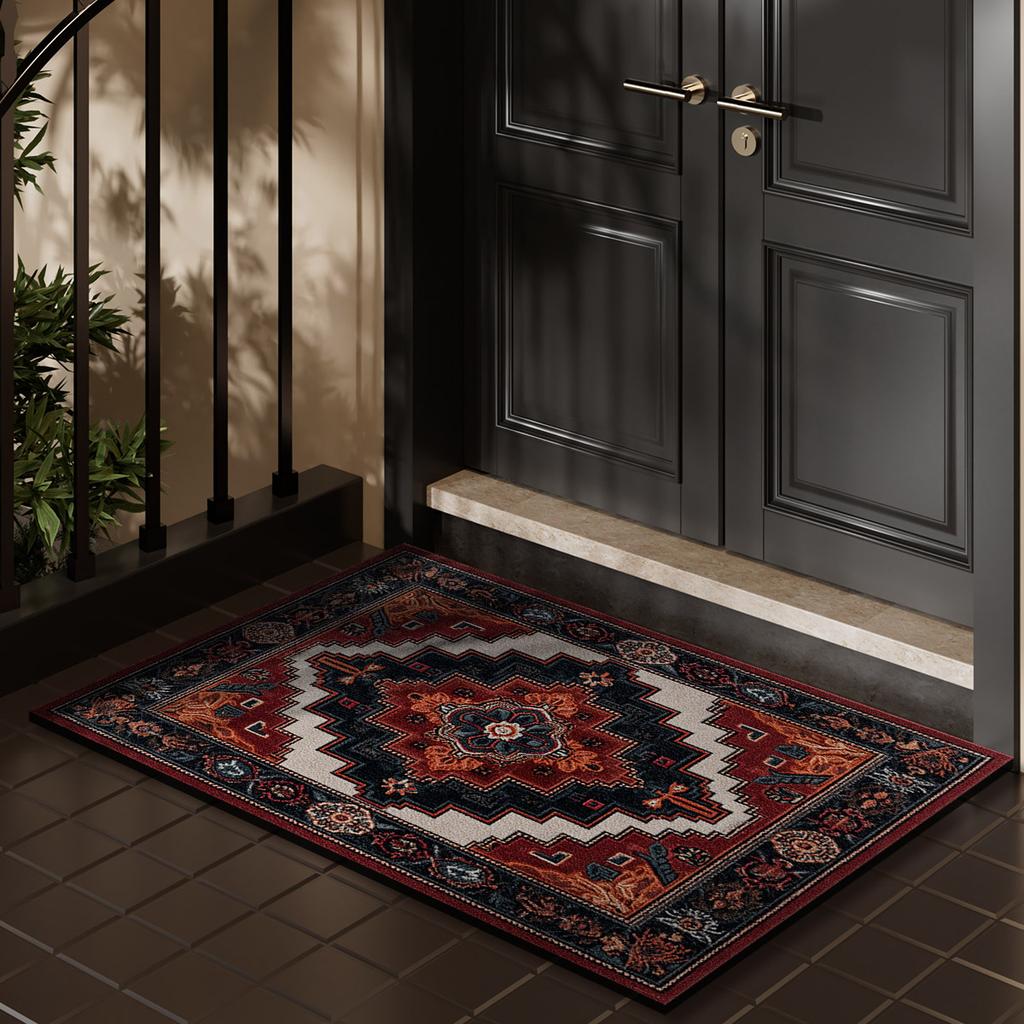 Retro Entrance Doormat Door Mat Outdoor Welcome Home Front Room Rugs Floor Foot Mat Hallway Carpet Anti Slip Washable