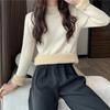 Fleece and Thickened Sweater Top for Women In Winter Semi-high-neck Pullover and Fitted Knitted Sweater Worn Inside