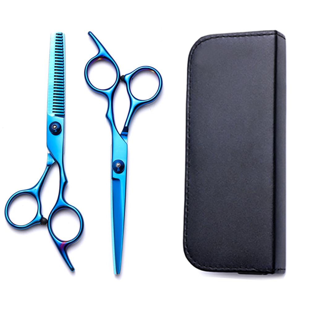 Hairdressing Scissors Set: Colored Straight-Tooth & Thinning Bangs Scissors for Professional Stylists