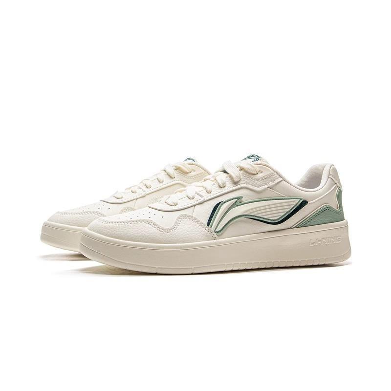 Li-Ning Yuanbao Trendy Mens Low Top Skate Shoes White Green Anti Slip Breathable AGCV177-2