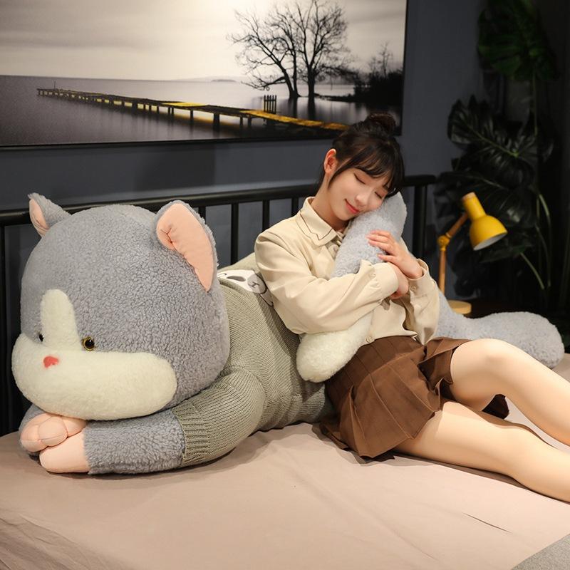 Cute Cat Pillow Doll Girl Sleeping On The Bed Rag Doll Plush Toy Bear Doll Large Size