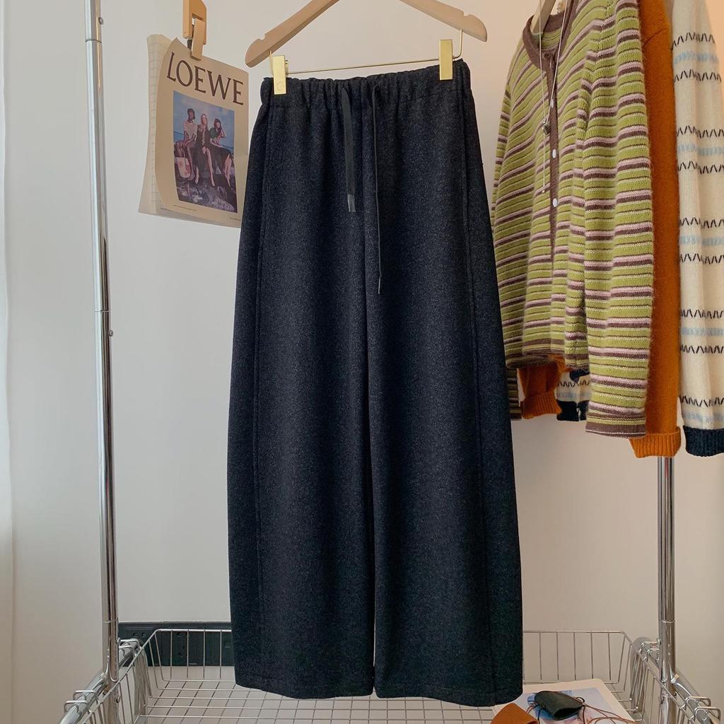 Women's Plus Size Elastic High Waist Wide Leg Harem Pants with Velvet - Autumn & Winter Collection