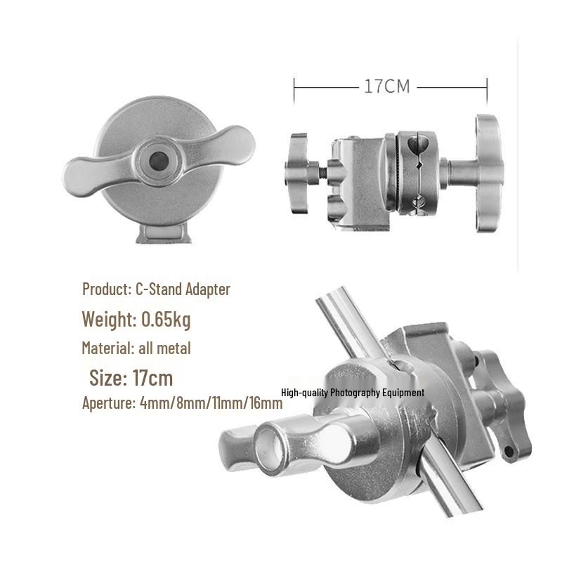 Photography C-Type Light Stand, Stainless Steel, 2.8m & 4m, with Spring Buffer and Three-Way Head Design.