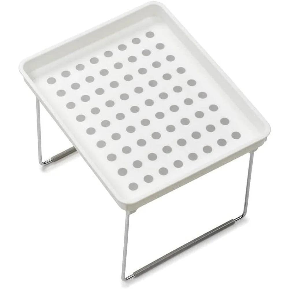 

1 Tier Cabinet Organizer Non Slip Storage Solution Soft Grip Dots Vertical Space Maximizer BPA Free Durable Plastic United States