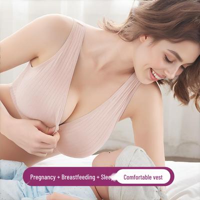 Új 2025-ös Vezeték nélküli Pamut Szoptatós Melltartó Szülés Utánra: Lélegző, Elöl záródó, Nagy méret
