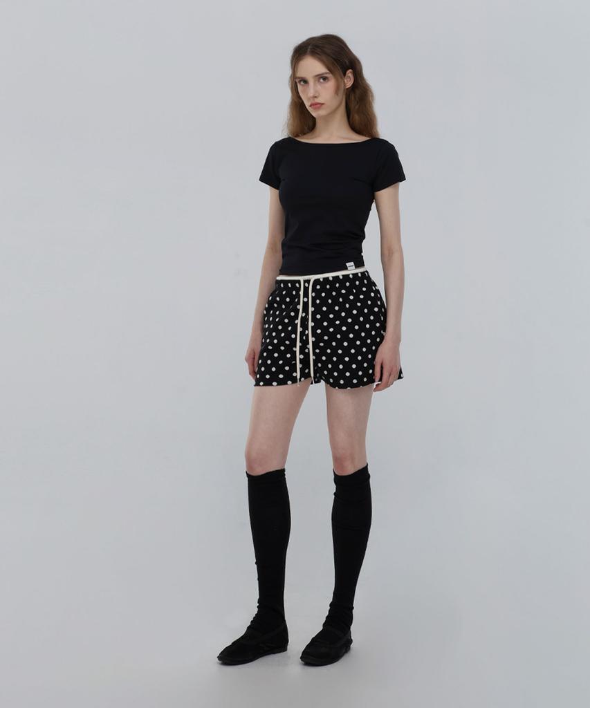 CHICKS Dot Half Pants Black