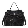 Stylish Denim Handbag Mini Backpack with Detachable Strap and Front Pockets for Casual Wear