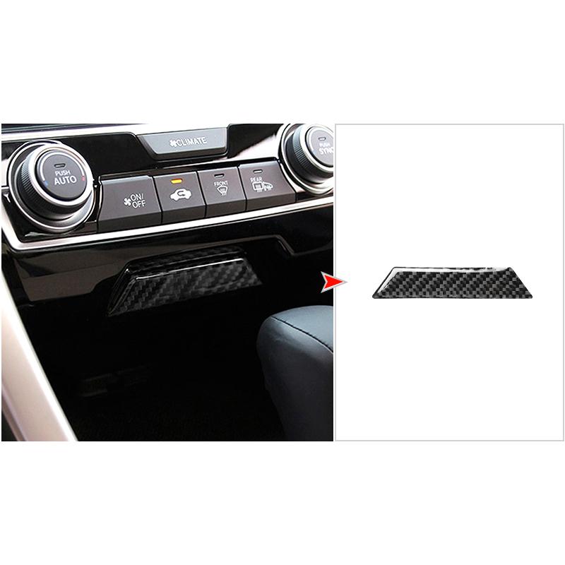 For Honda Civic 10th 2016-2019 Carbon Fiber Sticker  Car Center Console Windows Lifting Control Panel Decoration