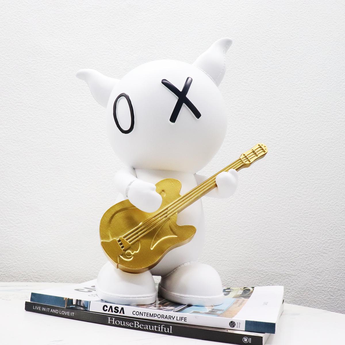 Modern Black White Cow Resin Ornament for Bar, Hotel, or Room Décor