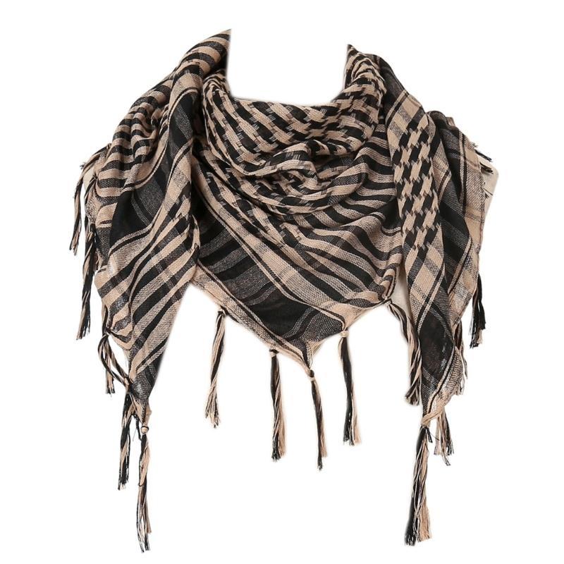 124A Ørken Shemagh Tørklæde Blødt Med Kvast Arabisk Hovedtørklæde Unisex Keffiyeh Bandana Unisex Hovedindpakning Arabisk Tørklæde Hovedbeklædning