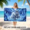 Wolf Theme Beach Towel Personalized Custom Name & Text Soft Quick Dry Beach Towel for Swimming Travel