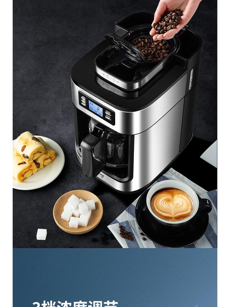 Automatic Cross-Border Coffee Maker: Fresh Ground, Compact, All-in-One Drip Coffee Pot for Home and Office