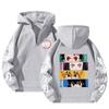 Unisex Bluza z Kapturem Anime Zapinana na Zamek Luźny Krój Długi Rękaw Bluza Jesienna Codzienna