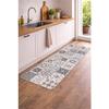 Tapis de cuisine décoratif - EDEN - Motif carreaux ciment - 45 x 120 cm - Gris - Mousse PVC antidérapante